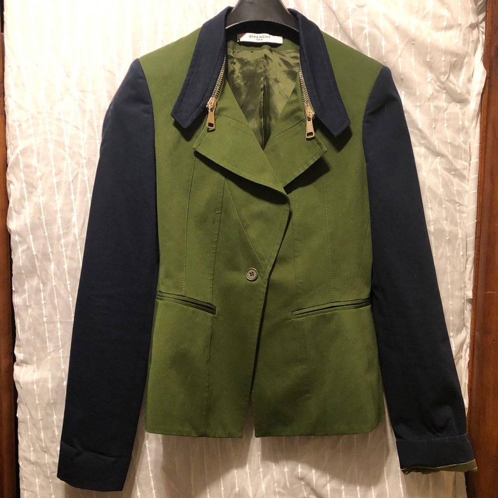 Givenchy green/navy zippered jacket